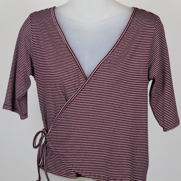 Burgundy and White Striped Cross Shirt - Picture 1 of 4